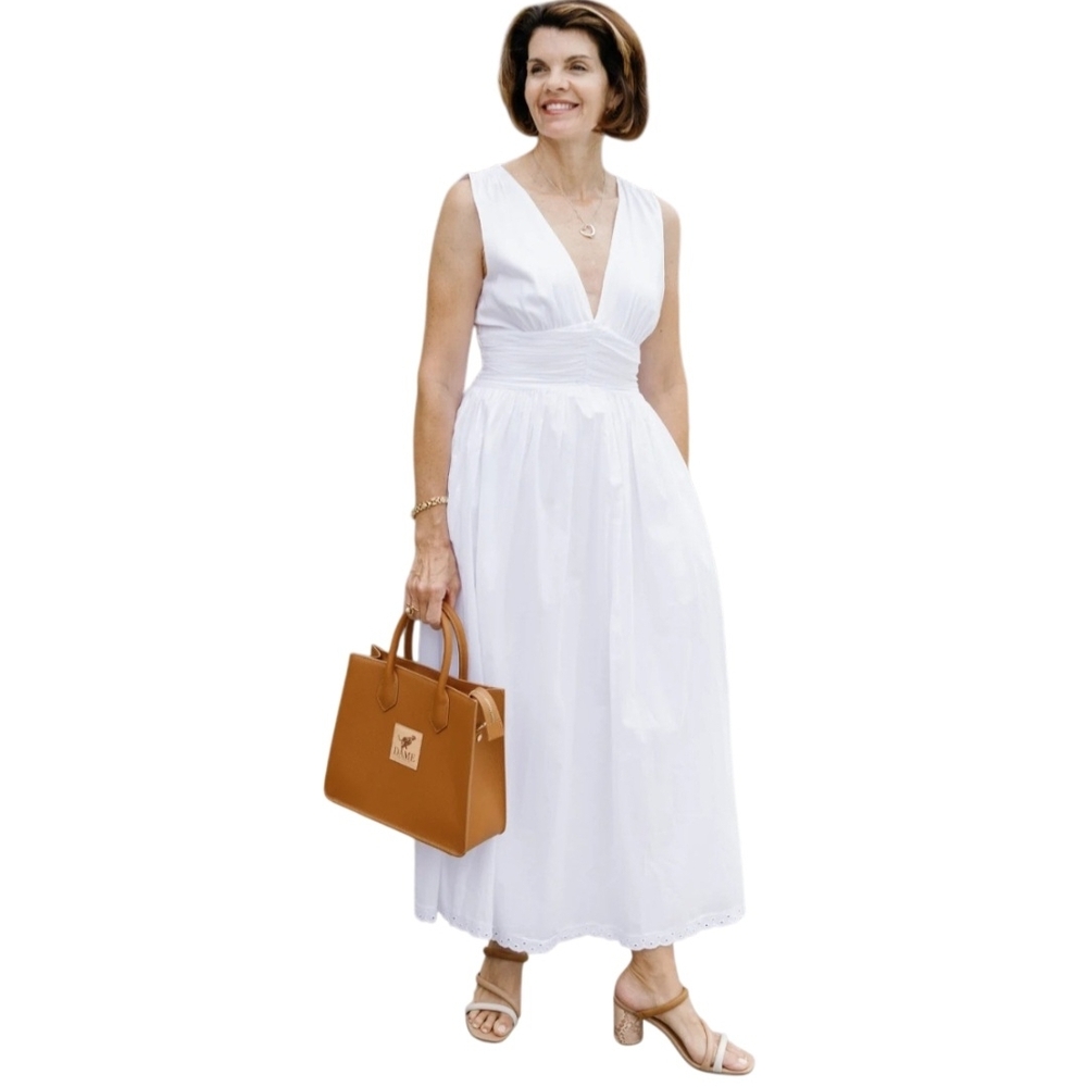 FAVORITE DAUGHTER The Eyes Only For You White Sleeveless Flowy Maxi Dress $248